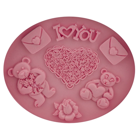 Bär Herz Silikon Kuchenform Fondant Schokolade Backwerkzeug Teddybär Rose Liebe Form DIY Seife Ton Form Valentinstag Geschenk
