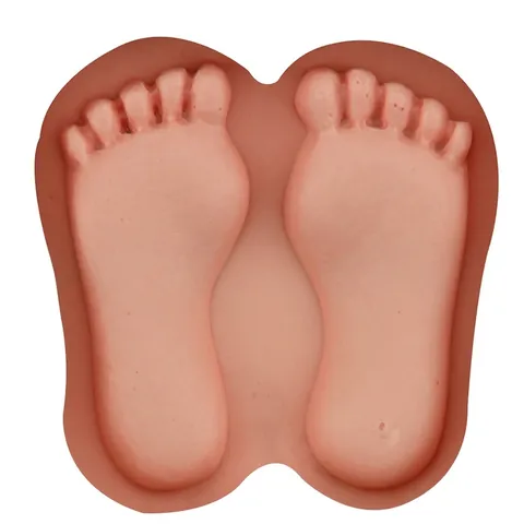3D Baby Footprint Silicone Mold For Cake Fondant Chocolate Handmade Soap DIY Baking Tool Pink 7.2x7.2cm Cake Mold