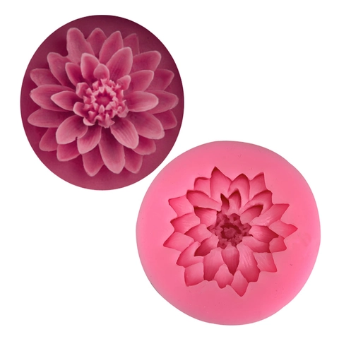 Bloemvorm Fondant Siliconen Vorm 3D Dahlia Chrysant Vorm DIY Bakgereedschap Voor Taart Chocolade Handgemaakte Zeep Accessoires