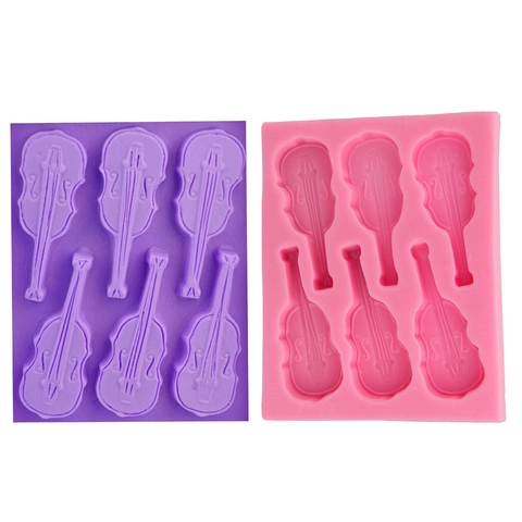 Gitarre Violine Silikon Fondant Kuchenform DIY Backwerkzeuge Für Schokolade Süßigkeiten Seife Machen Küche Dekorative Zubehör