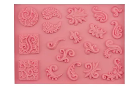 Fern Leaf Silicone Fondant Cake Mold European Relief Scrollwork DIY Baking Tool For Chocolate Mousse Cake Decoration