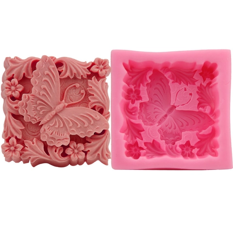 Stampo in Silicone 3D Farfalla Fiore Rilievo Per Torta Fondente Cioccolato Fai da Te Strumento Cottura Stampo per Sapone