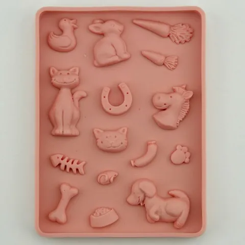 Molde de Silicona para Pasteles Fondant Serie Animales Herramienta para Hornear Chocolate DIY Multicavidad Accesorio de Repostería