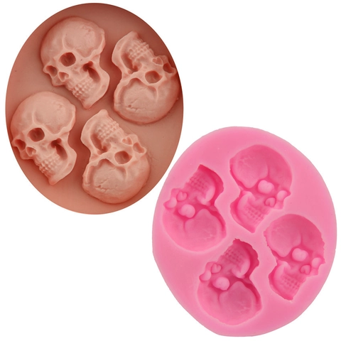 Schädel Silikon Kuchenform Mehrere Hohlräume DIY Backwerkzeug Für Schokolade Fondant Dekorative Halloween Schädel Form Zubehör