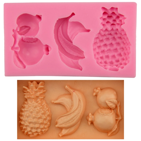 Ananas Banane Granatapfel Frucht Silikonform Für Fondant Kuchen Schokolade Süßigkeiten DIY Backwerkzeug Küchenzubehör
