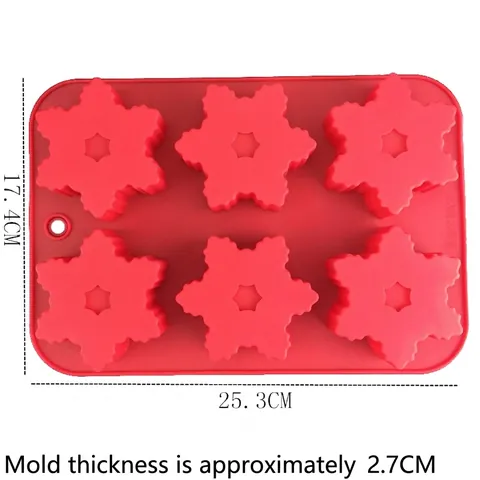 Rote Schneeflocke Silikon Kuchenform Weihnachten DIY Backform Für Mousse Schokolade Gelee Seife Hitzebeständig Küche Backzubehör