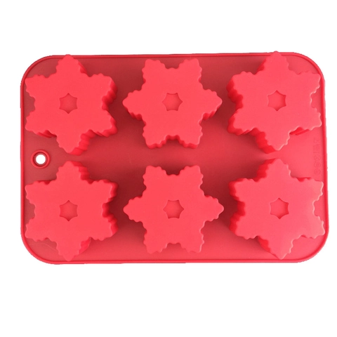 Rote Schneeflocke Silikon Kuchenform Weihnachten DIY Backform Für Mousse Schokolade Gelee Seife Hitzebeständig Küche Backzubehör