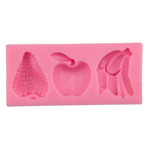 Moule à Gâteau en Silicone Forme de Fruits Fraise Pomme Banane Chocolat Bonbons Outil de Cuisson DIY Décoration de Pâtisserie