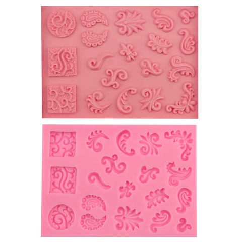 Fern Leaf Silicone Fondant Cake Mold European Relief Scrollwork DIY Baking Tool For Chocolate Mousse Cake Decoration