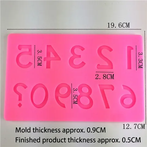 Arabic Numbers Silicone Fondant Mold DIY Cake Decoration Baking Tool For Chocolate Sugarcraft Gum Paste Numbers Pink Mold