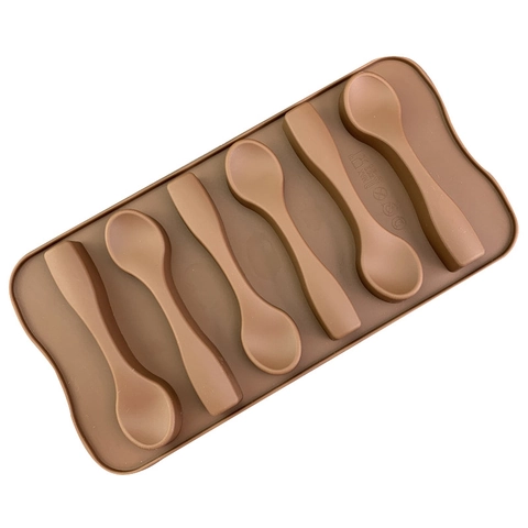 Molde de Silicona para Chocolate con Forma de Cuchara de 6 Cavidades Bandeja Decorativa para Repostería DIY para Cocina