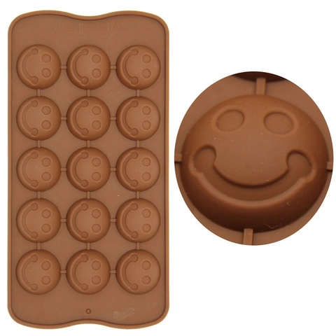 Stampo in Silicone per Cioccolato a 15 Cavità con Faccina Sorridente DIY per Sapone Fatto a Mano Decorazione Torte