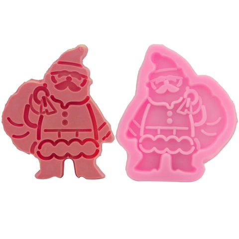 Weihnachtsmann Silikon Fondant Form Weihnachten Schokoladenkuchen DIY Backwerkzeug Feiertag Charakter Bastelform Dekoration