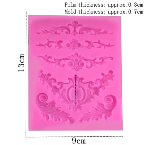 Baroque Style Vine Flower Silicone Mold Fondant Cake Decoration Mold DIY Relief Lace Border For Baking Chocolate Candy