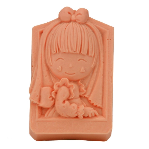 3D Kleines Mädchen Form Silikon Kuchenform Cartoon Mädchen Fondant Schokolade Seife DIY Backwerkzeug Rosa Silikon Küche