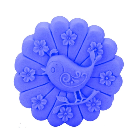 Peacock Floral Relief Silicone Mold 3D Bird Flower Fondant Cake Decorating DIY Handmade Soap Candle Resin Craft Baking Tool