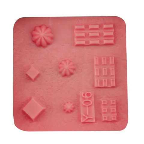 DIY Silikon Orange Karo Kuchenform Fondant Backwerkzeug Handgemachte Seife Schokolade Eiswürfelbehälter Geometrische Blumen Relief Form
