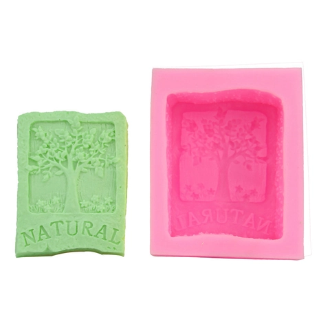 Natürliche Baum Relief Muster Silikon Kuchenform DIY Handgemachte Seife Schokolade Backwerkzeug Rosa Silikonform Mit Buchstaben
