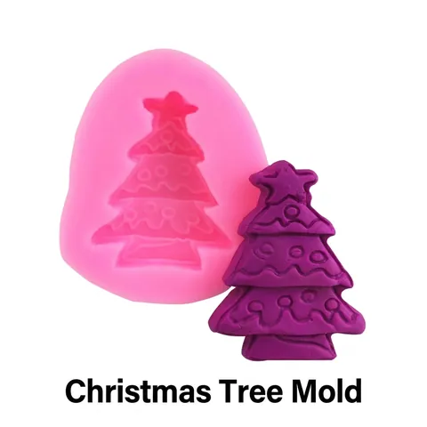 Kerstboom Siliconen Taartvorm DIY Fondant Bakgereedschap Voor Zeep Ijsblokjes Chocolade Snoep Decoratie Roze
