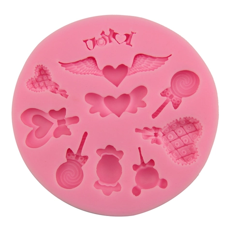 Flügel Herz Lutscher Silikonform Für DIY Fondant Schokolade Kuchen Backwerkzeug I Love You Muster Sugarcraft Seifenform