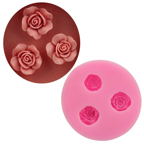 Stampo per Torta in Silicone a Fiore di Rosa Strumento da Forno per Fondente DIY per Cioccolato Gelatina Mousse Sapone Rosa
