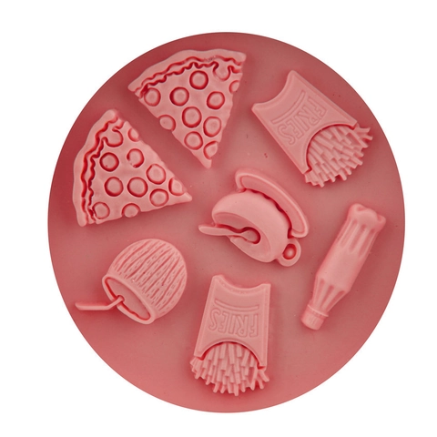 Fast Food Theme Silicone Mold For Pizza Fries Soda Bottle Chocolate Fondant Handmade Soap Cake Decoration DIY Baking Tools