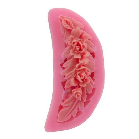 Siliconen Bloemenboeket Taartvorm Fondant Bakgereedschap DIY Zeep Ijsvorm Rozenblad Patroon Chocolade Bakaccessoire