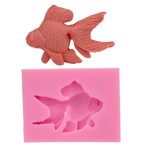 Moule en Silicone en Forme de Poisson Rouge pour Gâteau Fondant Chocolat Savon Glaçon Outil de Cuisson DIY Silicone Résistant à la Chaleur
