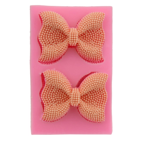 Schleife Silikon Kuchenform DIY Fondant Schokolade Backform Texturierte Bandform Zuckerhandwerk Kekspfanne Form Rosa Dekor