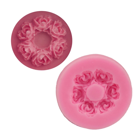 Rosenkranz Silikon Kuchenform DIY Fondant Backwerkzeug Flexible Schokoladenform Rosa Silikon Backform Basteln
