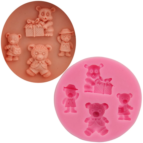 Schattige Beervorm DIY Siliconen Vorm Voor Taart Chocolade Zeep Bakgereedschap Dierontwerp Voor Fondant Handgemaakte Geschenken