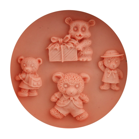 Schattige Beervorm DIY Siliconen Vorm Voor Taart Chocolade Zeep Bakgereedschap Dierontwerp Voor Fondant Handgemaakte Geschenken