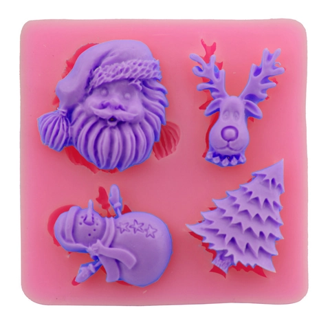 Weihnachten Weihnachtsmann Schneemann Rentier Baum Silikon Kuchenform Fondant Backwerkzeug DIY Schokoladenform Zucker Dekoration