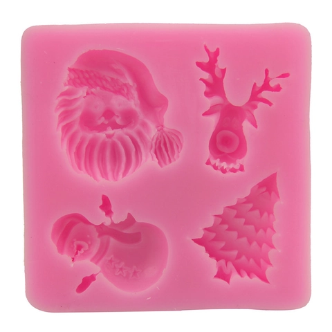 Weihnachten Weihnachtsmann Schneemann Rentier Baum Silikon Kuchenform Fondant Backwerkzeug DIY Schokoladenform Zucker Dekoration