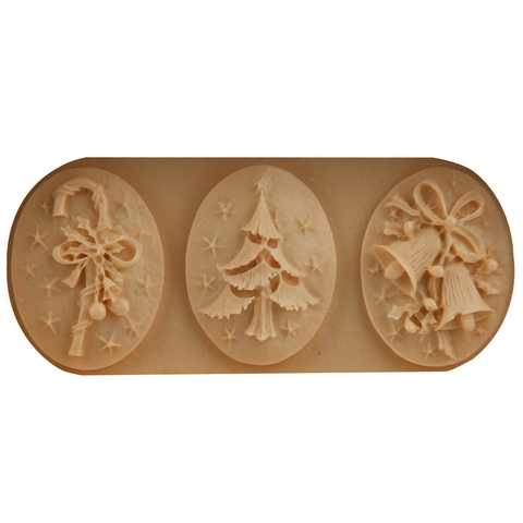 Stampo in Silicone per Fondente con Albero di Natale Campana e Bastoncino di Zucchero per Decorazione Torte e Cioccolato