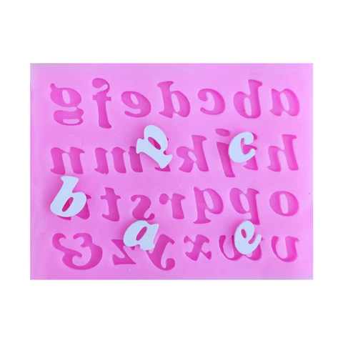 Kleinschreibung Alphabet Buchstaben Silikon Fondantform Für DIY Tortendeko Schokoladenform Rosa Silikon Backwerkzeug