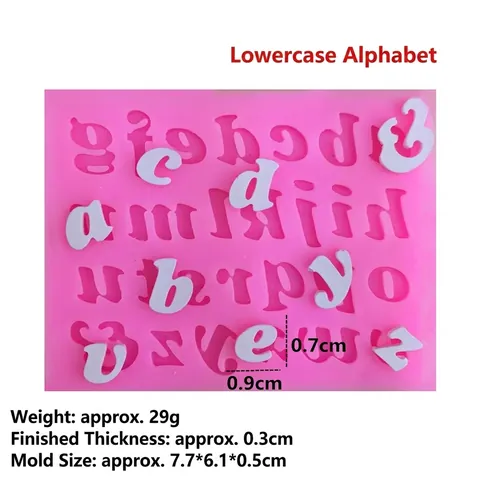 Kleinschreibung Alphabet Buchstaben Silikon Fondantform Für DIY Tortendeko Schokoladenform Rosa Silikon Backwerkzeug