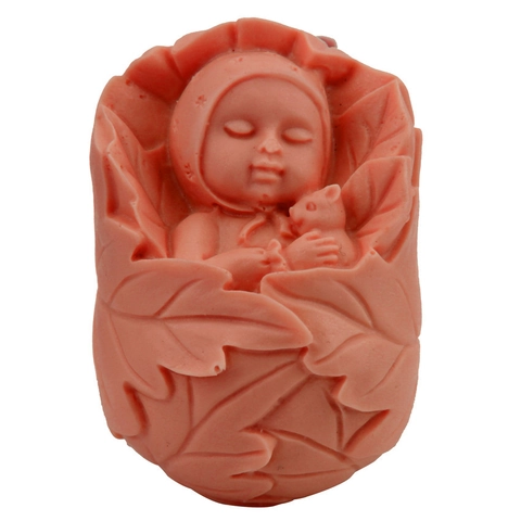Stampo in Silicone 3D Neonato Che Dorme Stampo per Torte Fai Da Te Sapone Artigianale Cioccolato Fondente Strumento da Forno