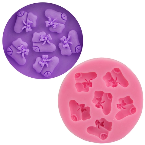 Kerstlaars Vorm Siliconen Taartvorm Fondant Bakgereedschap DIY Chocolade Ijsblokjeshouder Voor Vakantie Feest Decoratie