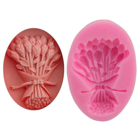 Tulpenboeket Roos Bloem Siliconen Vorm DIY Bakgereedschap Fondant Chocolade Zeep Kaars Hars Ambachtelijke Decoratie