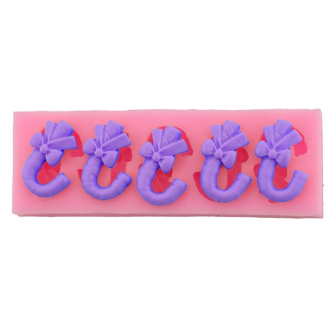 Christmas Candy Cane Bowknot Silicone Cake Mold DIY Fondant Chocolate Candy Mold For Baking Festive Party Dessert Decor