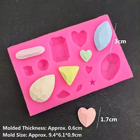 Geometrische Edelsteen Siliconen Taartvorm DIY Fondant Bakgereedschap Sieraden Vorm Hars Gietvorm Voor Chocolade Gelei Ijsblokje