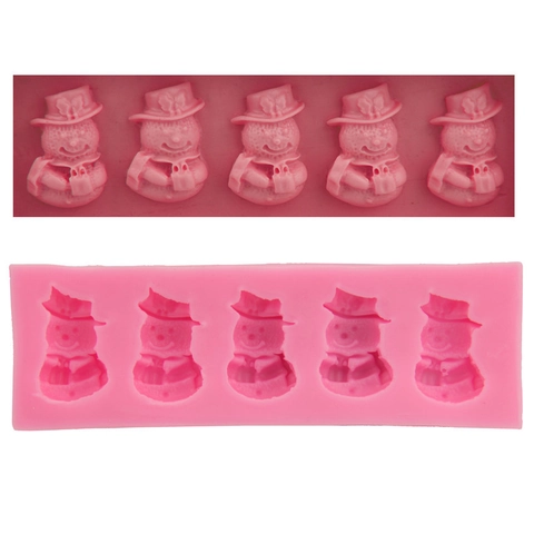 Weihnachten Schneemann Silikon Fondant Form Schokolade Kuchen Dekorieren Werkzeug Hitzebeständig Küche Backzubehör DIY Handwerk