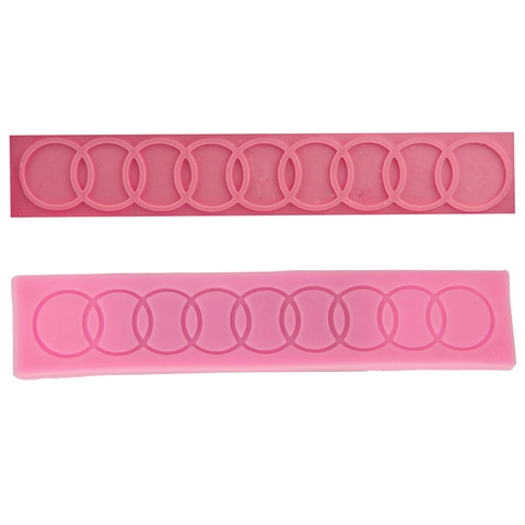 Stampo in Silicone per Pizzo Fondente a Cerchi Intrecciati Strumento da Forno Fai-da-Te per Decorazione Bordi Torte Cioccolato
