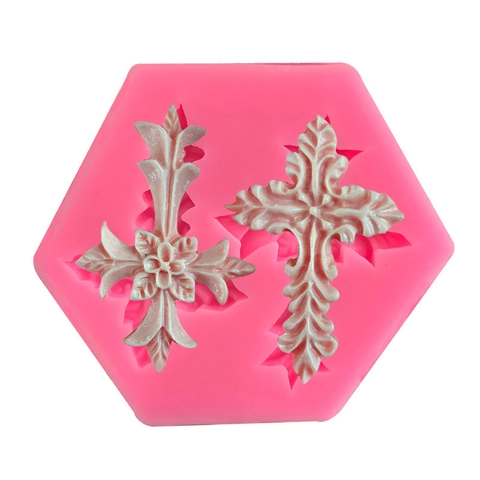 Barock Kreuz Blume Silikon Kuchenform Hohlraum Fondant Schokolade Süßigkeiten DIY Backwerkzeug Hitzebeständige Dekorative Form