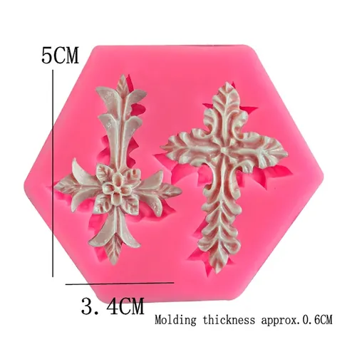 Barock Kreuz Blume Silikon Kuchenform Hohlraum Fondant Schokolade Süßigkeiten DIY Backwerkzeug Hitzebeständige Dekorative Form