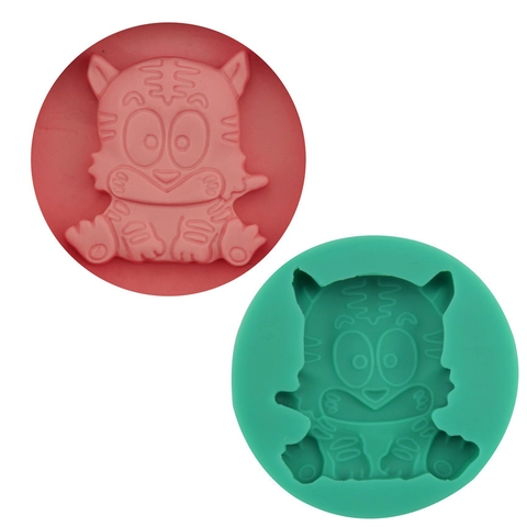 Molde para Pasteles de Silicona de Tigre de Dibujos Animados Herramienta de Horneado DIY para Chocolate Gelatina Jabón Resina