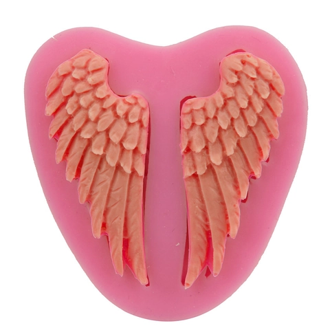 Molde de Silicona con Forma de Corazón y Alas de Ángel para Fondant Decoración de Pasteles DIY Chocolate Gelatina Jabón