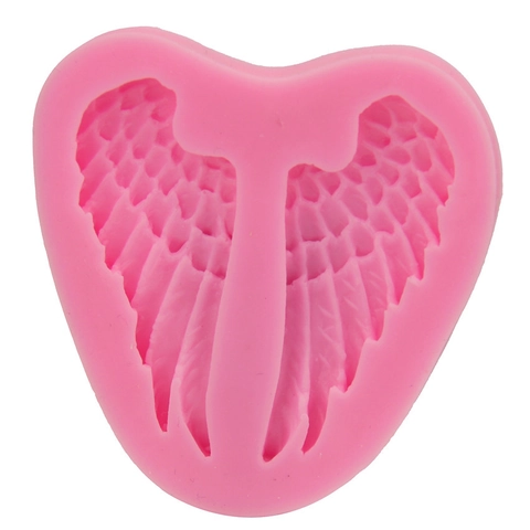 Molde de Silicona con Forma de Corazón y Alas de Ángel para Fondant Decoración de Pasteles DIY Chocolate Gelatina Jabón