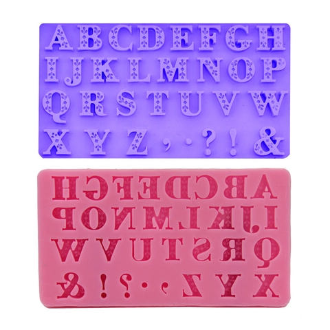 3D Hoofdletters Alfabet Siliconen Vorm Voor Taart Decoreren Fondant Chocolade Snoep Ambacht DIY Bakken Tool Bloemenpatroon